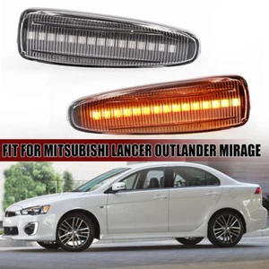 For Mitsubishi Lancer EVO X Mirage Clear Dynamic LED Signal Side Marker Light - Picture 1 of 10