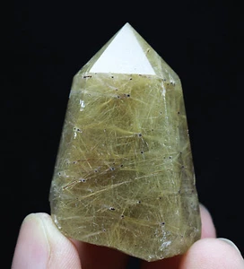 Rare!!! NATURAL Golden Hair Rutilated Quartz Crystal Point Healing - Picture 1 of 9