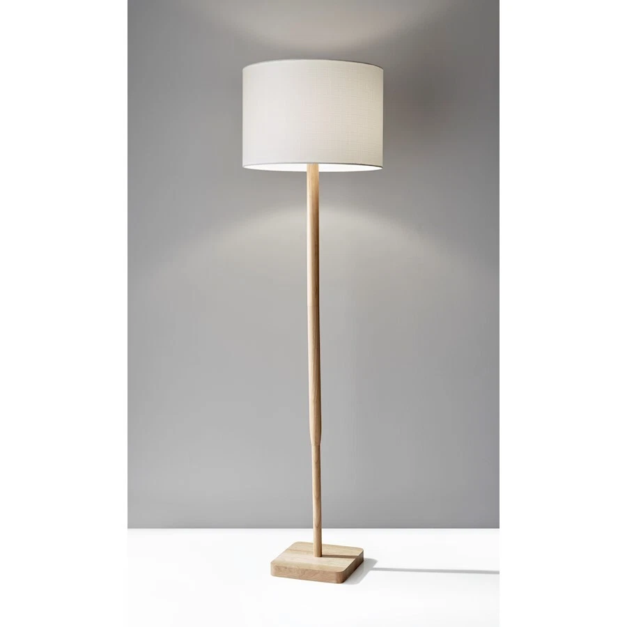 Adesso Ellis Floor Lamp, Natural Rubber Wood - 4093-12 - Image 1 of 1