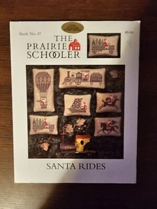 Folleto de punto de cruz The Prairie Schooler Santa Rides nunca usado - Imagen 1 de 3