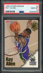 1996 Hoops #279 Ray Allen Rookie RC Milwaukee Bucks HOF PSA 10 Mislabeled #2 - Bild 1 von 10