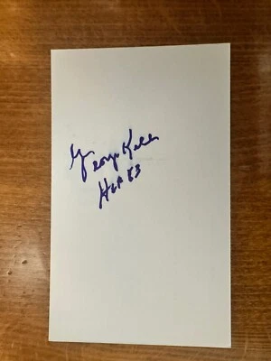 George Kell HOF 老虎、A’s、印第安人、白袜队、O’s 亲笔签名 3x5 索引卡 — 第 1/3 张图片