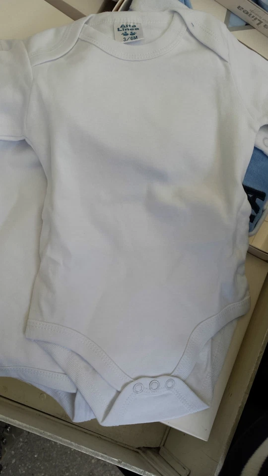 BODY MANICA LUNGA CONF. DA 2 PEZZI 100% COTONE INTERLOOCK  FELPATO BIANCO - Immagine 1 di 1