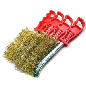 Brass Plated Rust Removal Cleaning Hand / Spid Brush (4 Pack) TE221 - Picture 1 of 1