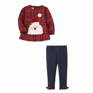 Mud Pie Classic Christmas Santa Tartan Tunic Legging Set 3-6 6-9 9-12 12-18 Mont - Picture 1 of 1