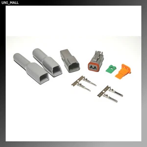 Deutsch DT 2-Pin Genuine Connector Kit, 14-16AWG Stamped Contacts w/ Boots, USA - Picture 1 of 9