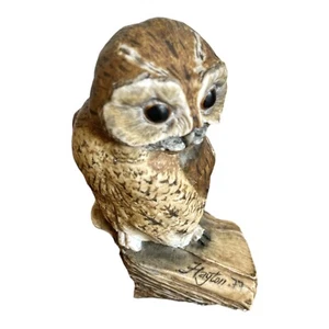 VINTAGE TAWNY OWL FIGURINE BY VICTOR HAYTON HANDMADE SCOTLAND BORDER FINE ARTS - Picture 1 of 9