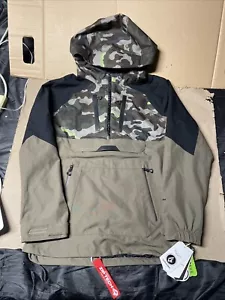 VOLCOM Mens Snowboard Snow - BRIGHTON PULLOVER JACKET - Green Camo Size Medium - Picture 1 of 19
