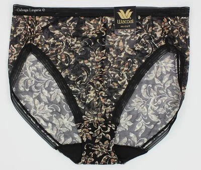  Nuevo con etiquetas Wacoal 871340 "Efecto Red" Malla con Encaje Corte Alto Braguita, Leopardo Negro Foto 1 de 4