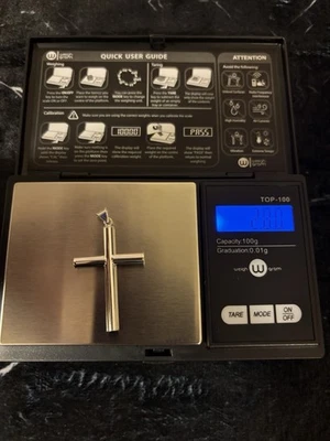 Real Solid 925 Sterling Silver Men’s Cross Jesus Piece Crucifix Pendant Necklace - Image 1 of 2