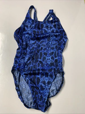 Traje de baño de colección Nike para mujer de una pieza azul estampado de serpiente talla 10 usado Foto 1 de 4
