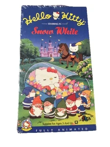 Vintage 1995 San Rio Hello Kitty VHS Snow White Rare New - Imagen 1 de 8