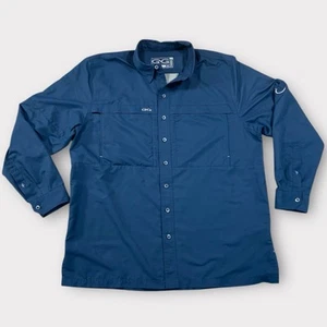 Men’s GameGuard Long Sleeve Blue Casual Button Down Fishing Shirt Size XL - Picture 1 of 5
