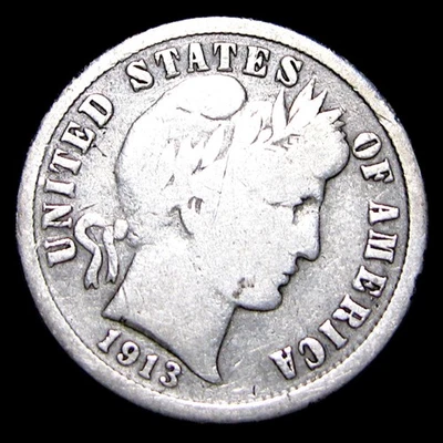 1913-S Barber Dime Silver ---- Nice Coin ---- #964U - Image 1 of 2