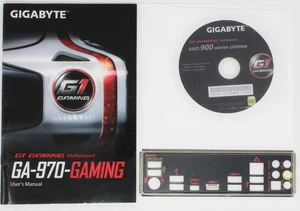 GIGABYTE GA-970-Gaming - ZESTAW Instrukcja obsługi ATX IO Shield Osłona Driver CD (#28341) - Zdjęcie 1 z 1