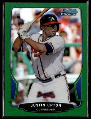 2013 Bowman Chrome Green Refractors Justin Upton Atlanta Braves #96 - Image 1 of 2