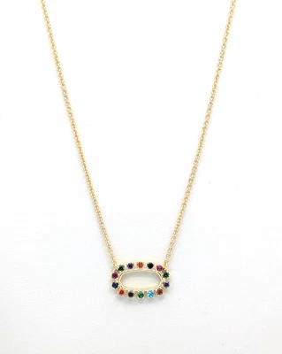 Kendra Scott GP y ajuste de circonita cúbica multicolor Collar colgante marco abierto Foto 1 de 4