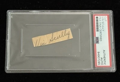 Vin Scully Signed Autographed Auto Cut GPC PSA/DNA LA NY Dodgers Ford Frick HOF  - Image 1 of 2