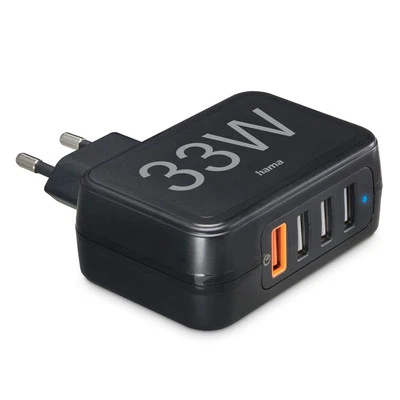 Hama Schnellladegerät, 4x USB-A, 33 W, Schwarz Quick Charge - Bild 1 von 4