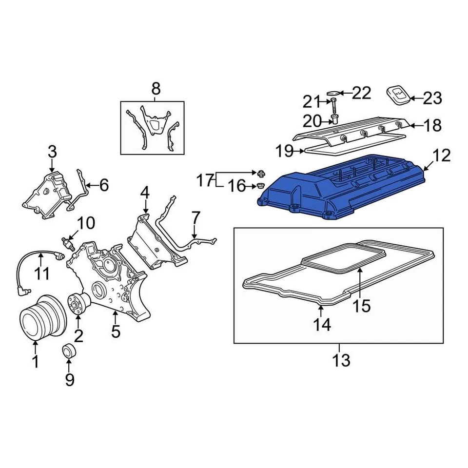 For BMW 540i 1999-2003 BMW 11121703175 Left Engine Valve Cover Foto 1 de 1