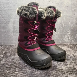 Kamik Boots Womens Size 5 Purple Black Faux Fur Winter Snow Waterproof Insulated - Picture 1 of 7