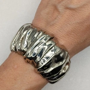Schwerer Vintage Silber Clamper Armreif Armband Scharnier Groß Statement  - Bild 1 von 8