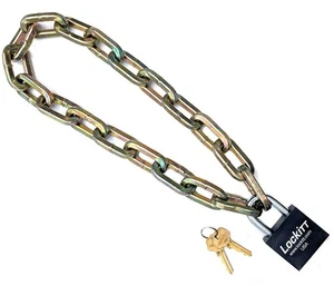 Cadena de seguridad de 8 mm 30 pulgadas con candado de 10 mm cilindro llave en mano de 6 pines - Imagen 1 de 1