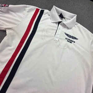 Aston Martin Racing By Aeronautica Militare Polo T Shirt White London 59 Men XL - Picture 1 of 7