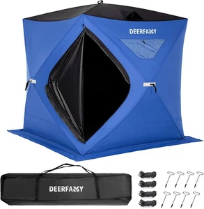 Refugio de pesca en hielo 3-4 personas tienda de pesca en hielo chabola emergente con bolsa de transporte - Imagen 1 de 8