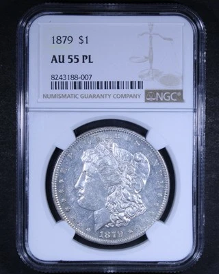 1879 Morgan Silver Dollar - $1 NGC AU55 PL - Proof Like - Image 1 of 4