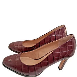 Lauren Ralph Lauren Camila Pumps Heels Burgandy Size 8B - Picture 1 of 14
