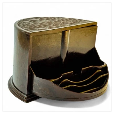 Vintage Brown Bakelite Swivel Desk Organizer Art Deco 1932 - Image 1 of 4