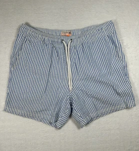 J.Crew Flex Badehose Herren Large blau Seersucker gestreift Mesh gefüttert Shorts - Bild 1 von 9