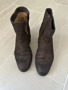 Womens Suede Brown Barneys New York Boots Size 36.5 USA Made In Italy - Picture 1 of 7