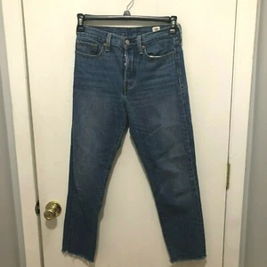 Levi's White Oak Cone Denim Button Fly Raw Hem Jeans Women's SZ 27 Inseam 27" - Picture 1 of 3