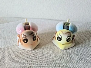 Vintage Bumble Bee Honey Pots Set of 2 with Lids & Spoons Hand Painted in Japan - Picture 1 of 11