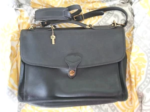 Jack Georges Black Leather Briefcase 💼 NICE  - Picture 1 of 16