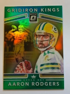 2017 Donruss Optic Aaron Rodgers Packers Gridiron Kings #35 GRÜN Prizm SSP 2/5 - Bild 1 von 2