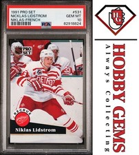NICKLAS LIDSTROM PSA 10 1991-92 Pro Set French #531