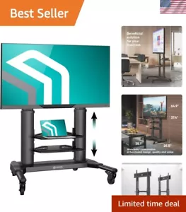 Mobile TV Stand on Wheels for 40-80 Inch TV up to 122 lbs, Height Adjustable ... - Picture 1 of 9
