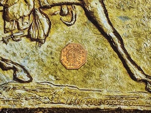 UNC 1860 California Gold achteckiger Indianerkranz 13 Sterne 0,24 Gramm DOPPELDATUM - Bild 1 von 5