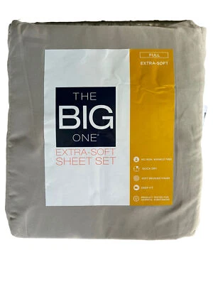 Juego de sábanas The Big One tamaño completo 4 piezas gris ajuste profundo extra suave secado rápido Foto 1 de 3