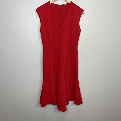Elie Tahari  NWT - Moriah Dress in Glossy Red - Size 6 v-neck Fit And Flare - Image 1 of 4