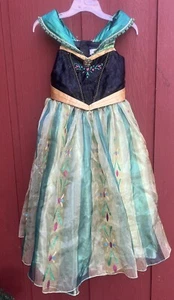 Disney Store Anna Frozen Costume Girls 7/8 Coronation Gown Dress - Picture 1 of 8