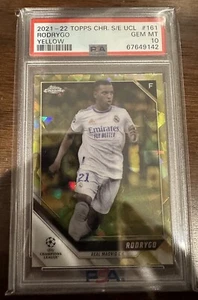 Rodrygo 2021-22 Topps Chrome Sapphire UEFA Yellow #161 /99 PSA 10 Gem Mint UCC - Picture 1 of 2