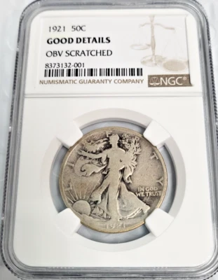1921 Walking Liberty Silver Half Dollar NGC VG Details OBV Scratched J310 - Image 1 of 3
