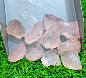 50 Pcs Size 8-10 MM Ultimate A+ Rose Pink Quartz Raw Rough Loos Gemstone Jewelry - Picture 1 of 5