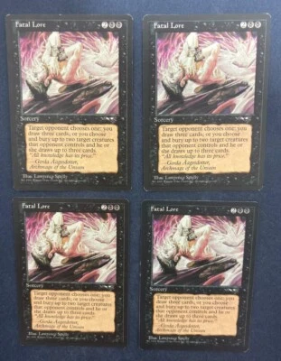 MTG 4X ALLIANCES FATAL LORE MAGIC THE GATHERING SORCERY BLACK RARE ENGLISH - Image 1 of 4