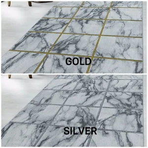 Tappeto Marmorizzato Naxos Astratto Bianco Grigio Camera da Letto Soggiorno Tappeto Grande 160 x 230 cm - Foto 1 di 7