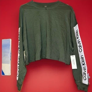 Calvin Klein Cropped Mid long Sleeve Active Sports Soft Sweater Medium - Picture 1 of 2
